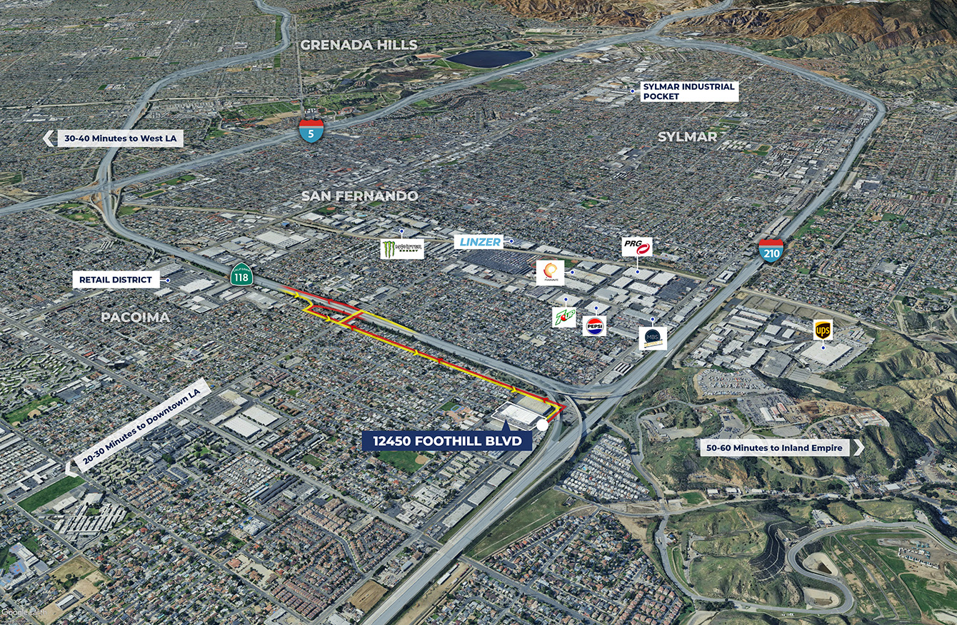 Foothill Point - Freeway Access Map